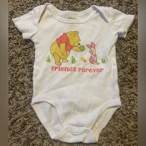 Disney Winnie The Pooh Baby One Piece Friends Forever Piglet 3-6 Months Vintage